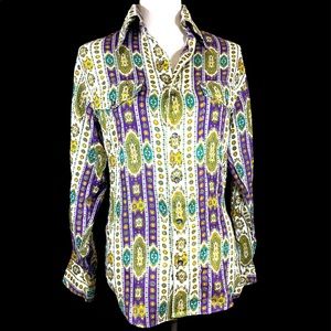 Vintage 70’s Baroque Print Groovy Button-Down S 
Men’s Mira-Press 14-14 1/2
